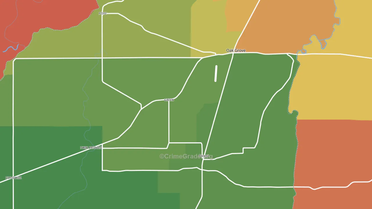 West Carroll Parish, LA Map of Theft Rates