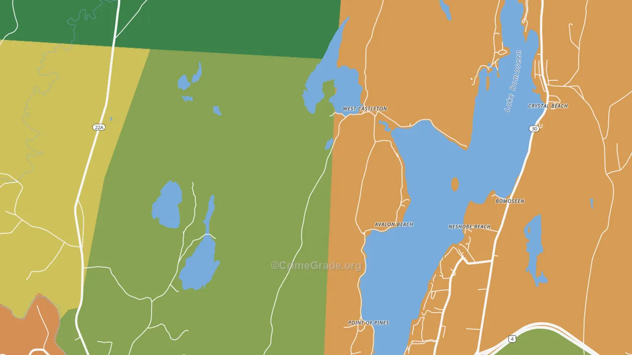 West Castleton, VT Map of Theft Rates