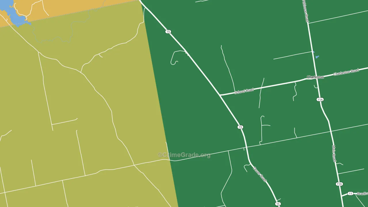 West Charleston, ME Map of Theft Rates
