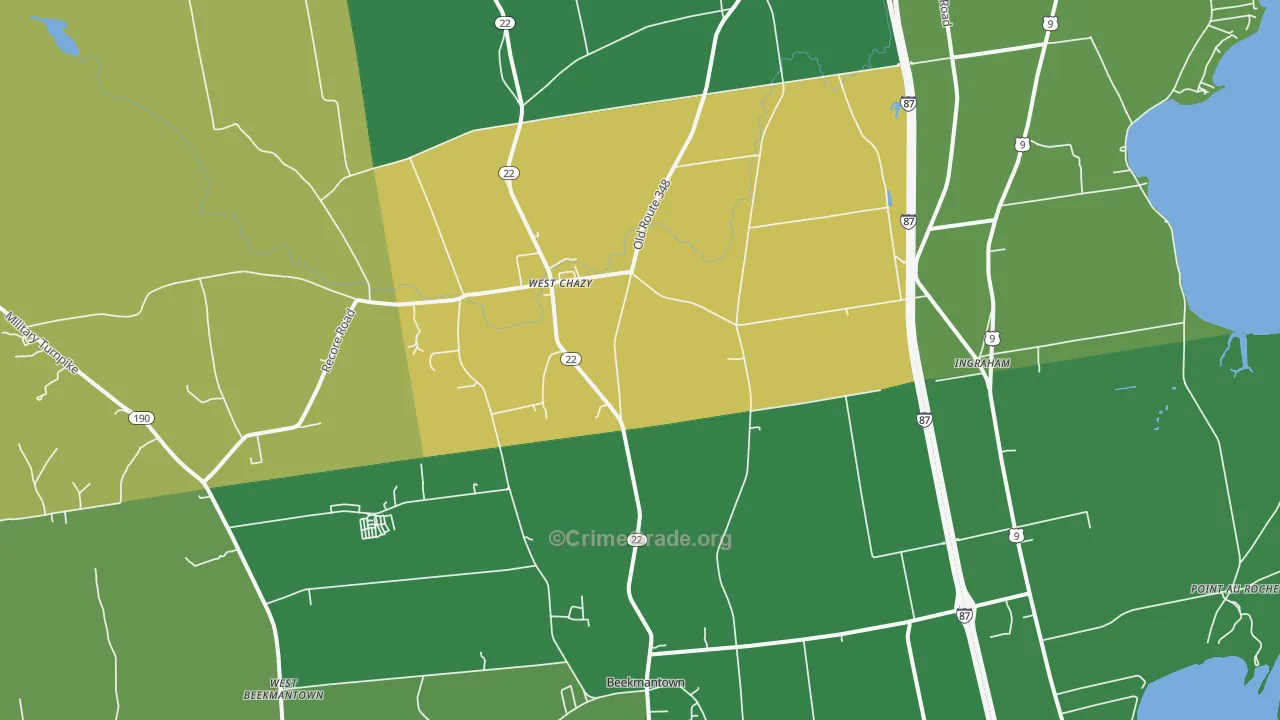 West Chazy, NY Map of Theft Rates