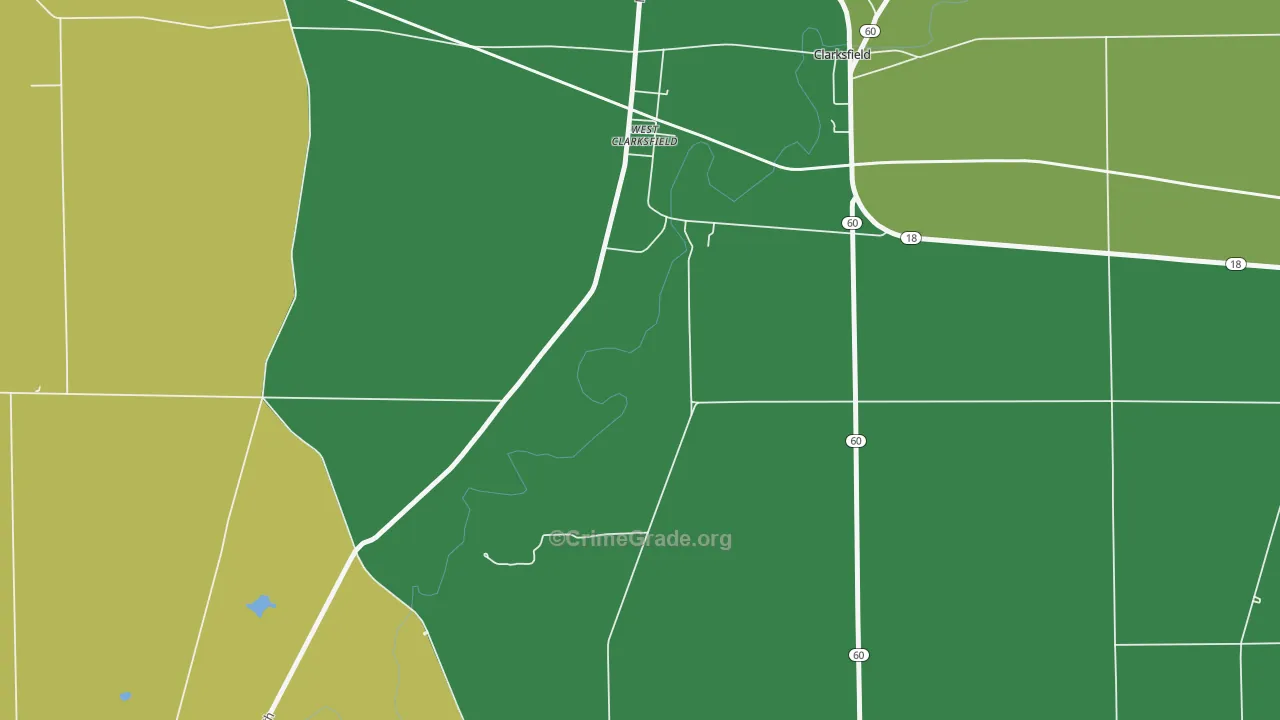 West Clarksfield, OH Map of Theft Rates