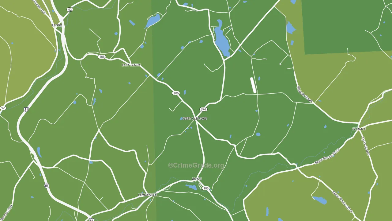 West Clifford, PA Map of Theft Rates