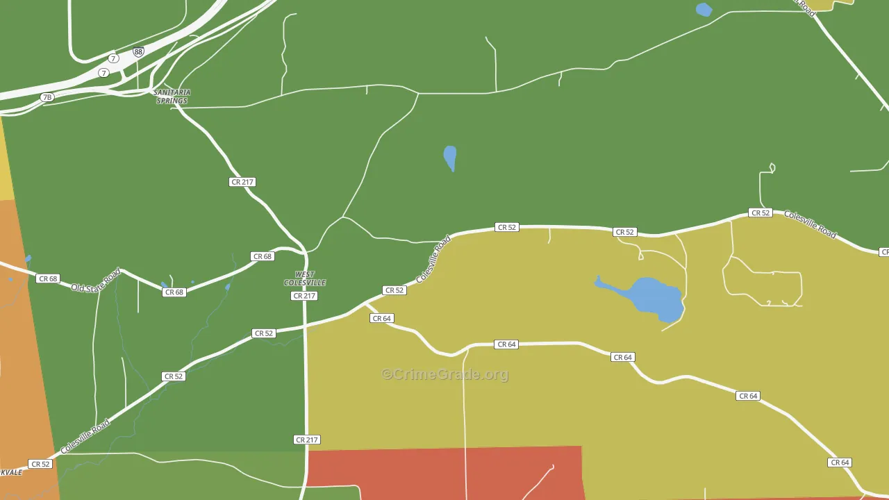 West Colesville, NY Map of Theft Rates