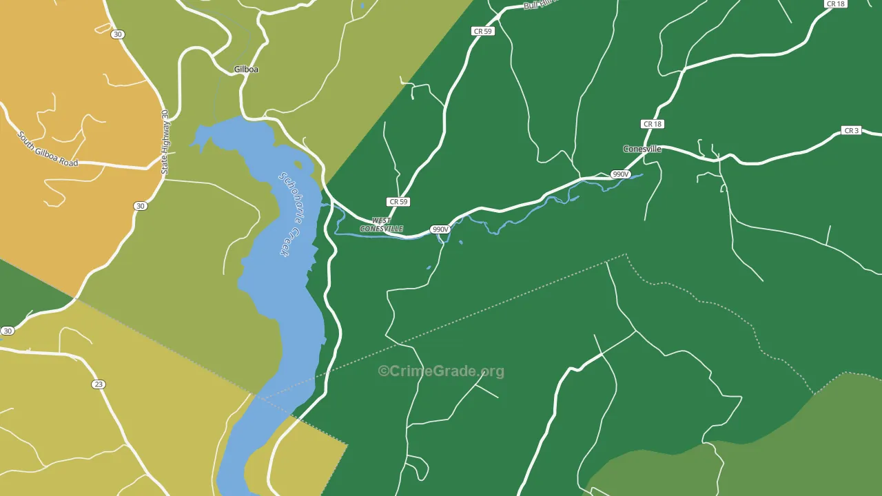 West Conesville, NY Map of Theft Rates