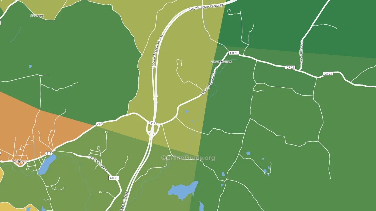 West Copake, NY Map of Theft Rates