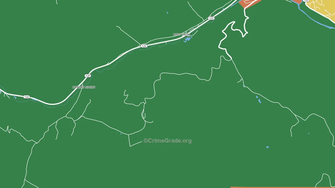 West Creek, PA Map of Theft Rates