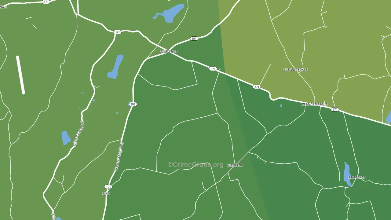 West Damascus, PA Map of Theft Rates