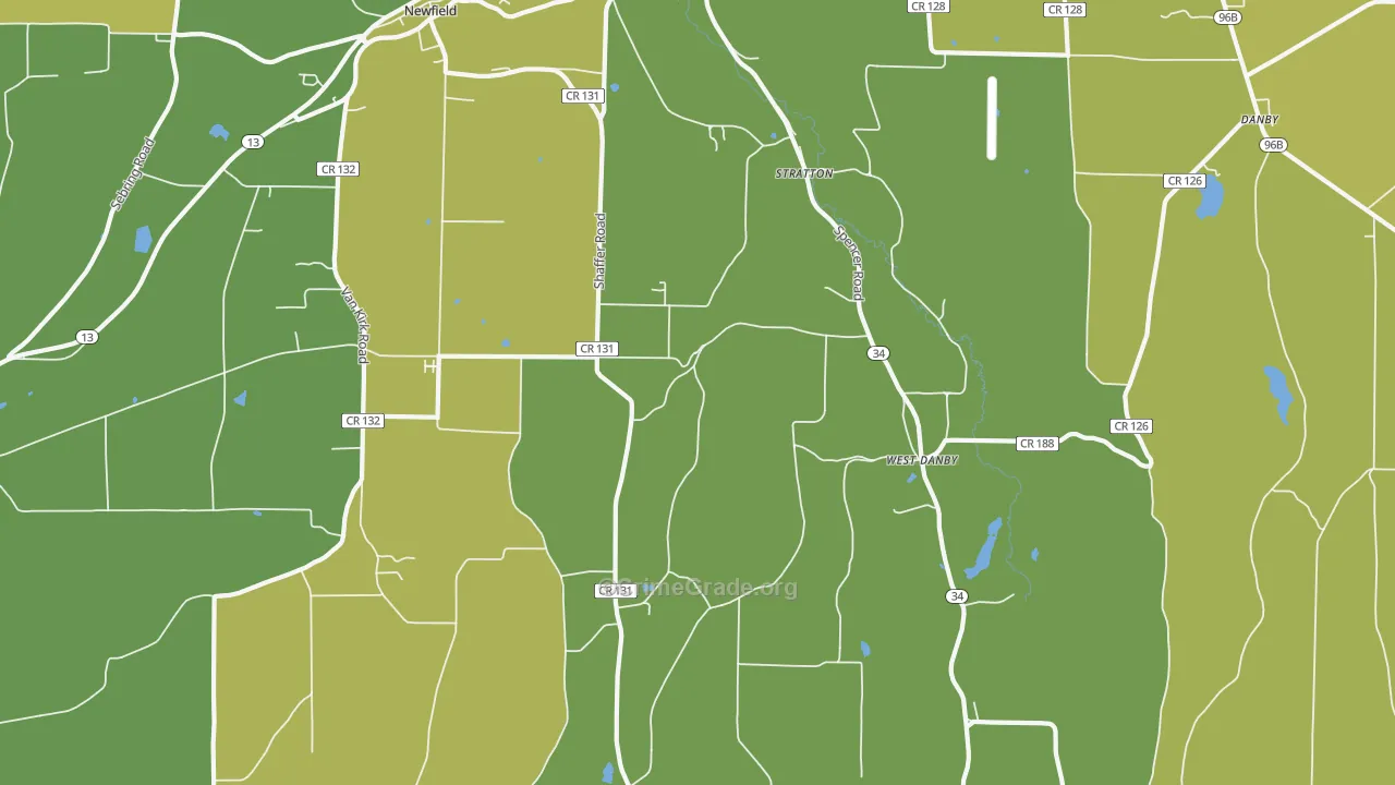 West Danby, NY Map of Theft Rates