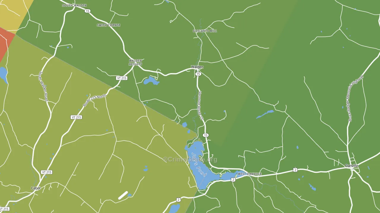 West Danville, VT Map of Theft Rates