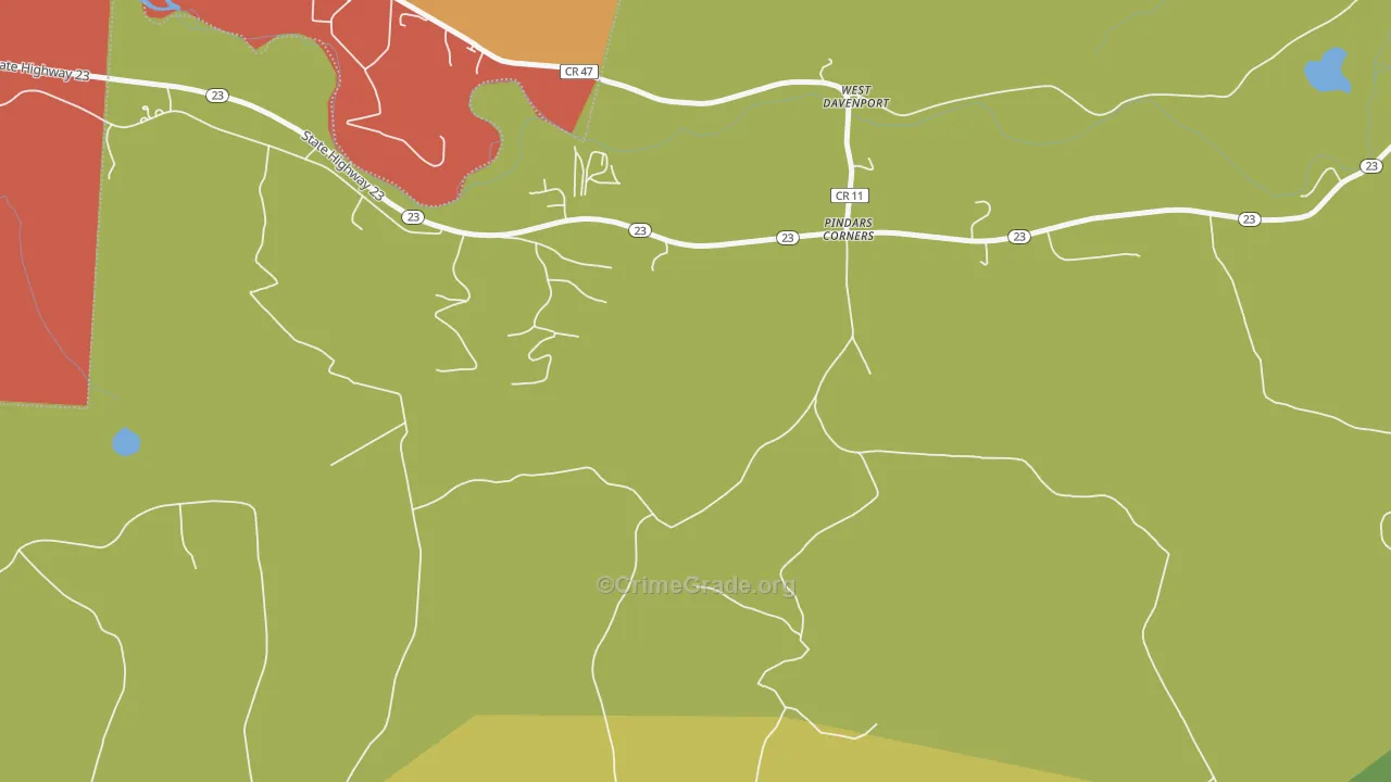 West Davenport, NY Map of Theft Rates