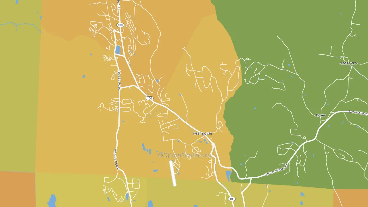 West Dover, VT Map of Theft Rates