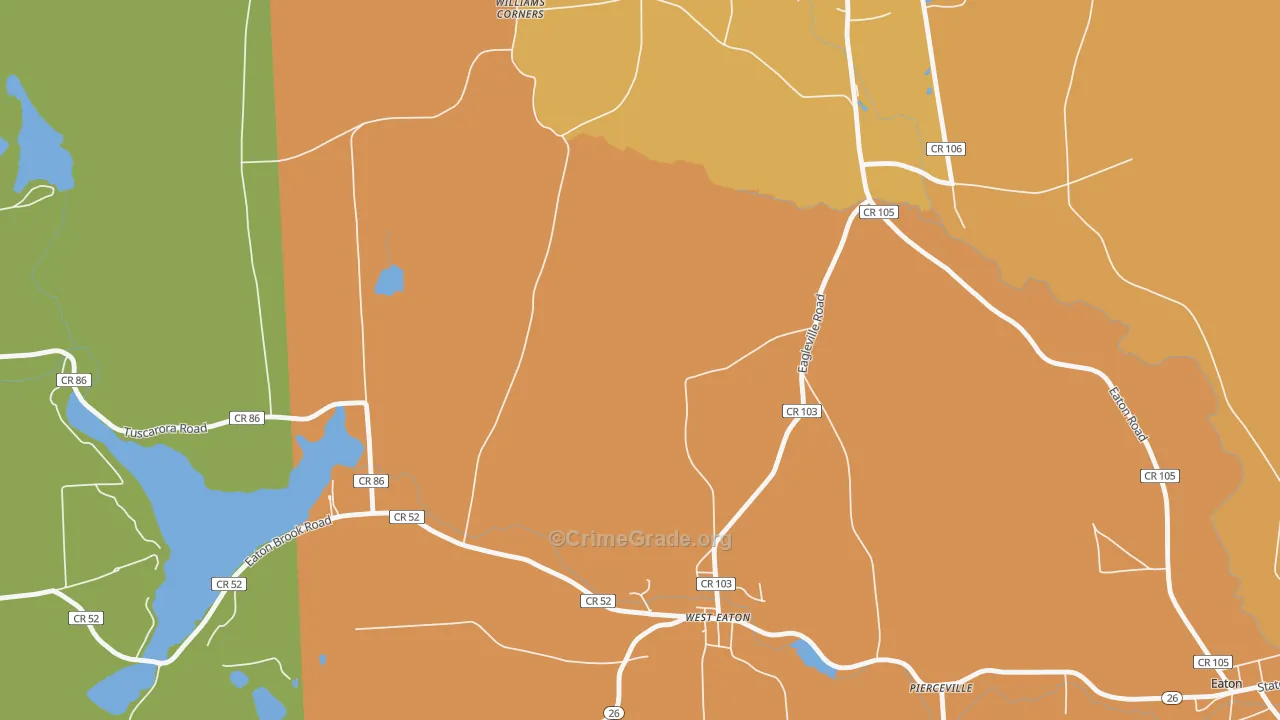 West Eaton, NY Map of Theft Rates
