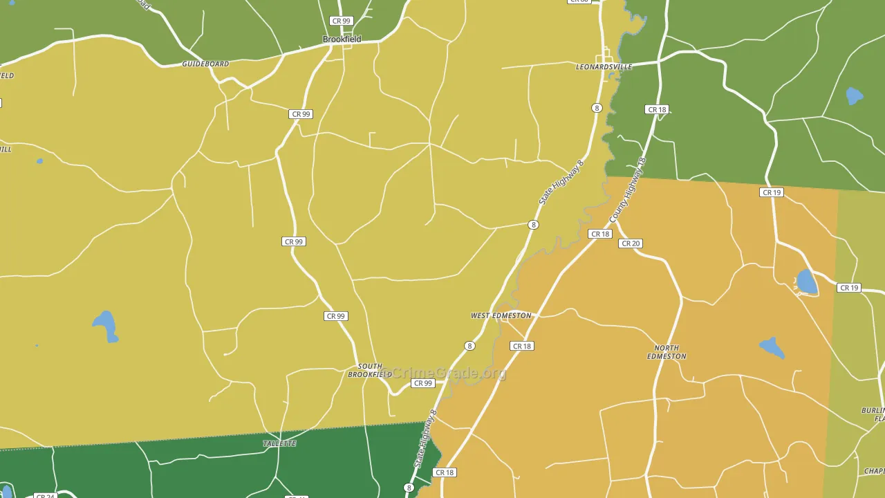 West Edmeston, NY Map of Theft Rates