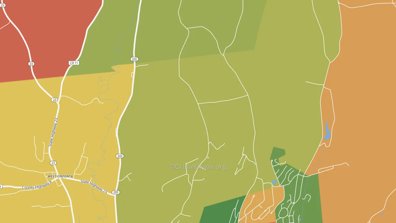 West End, NY Map of Theft Rates