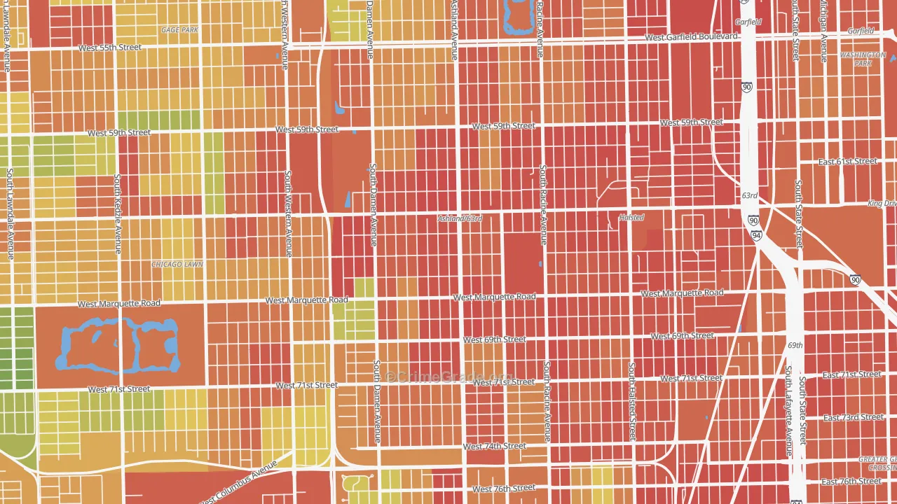 West Englewood, Chicago, IL Map of Theft Rates