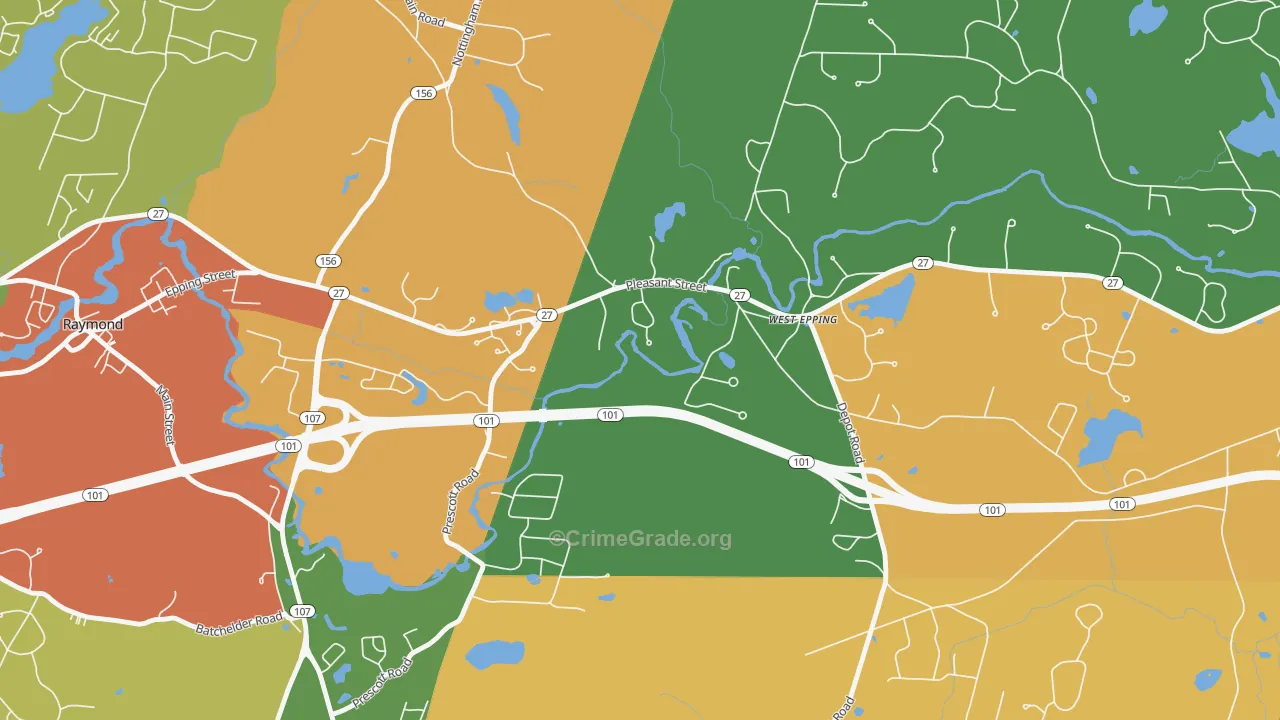 West Epping, NH Map of Theft Rates