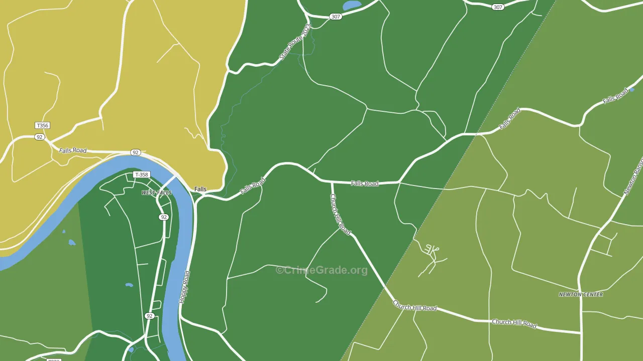 West Falls, PA Map of Theft Rates