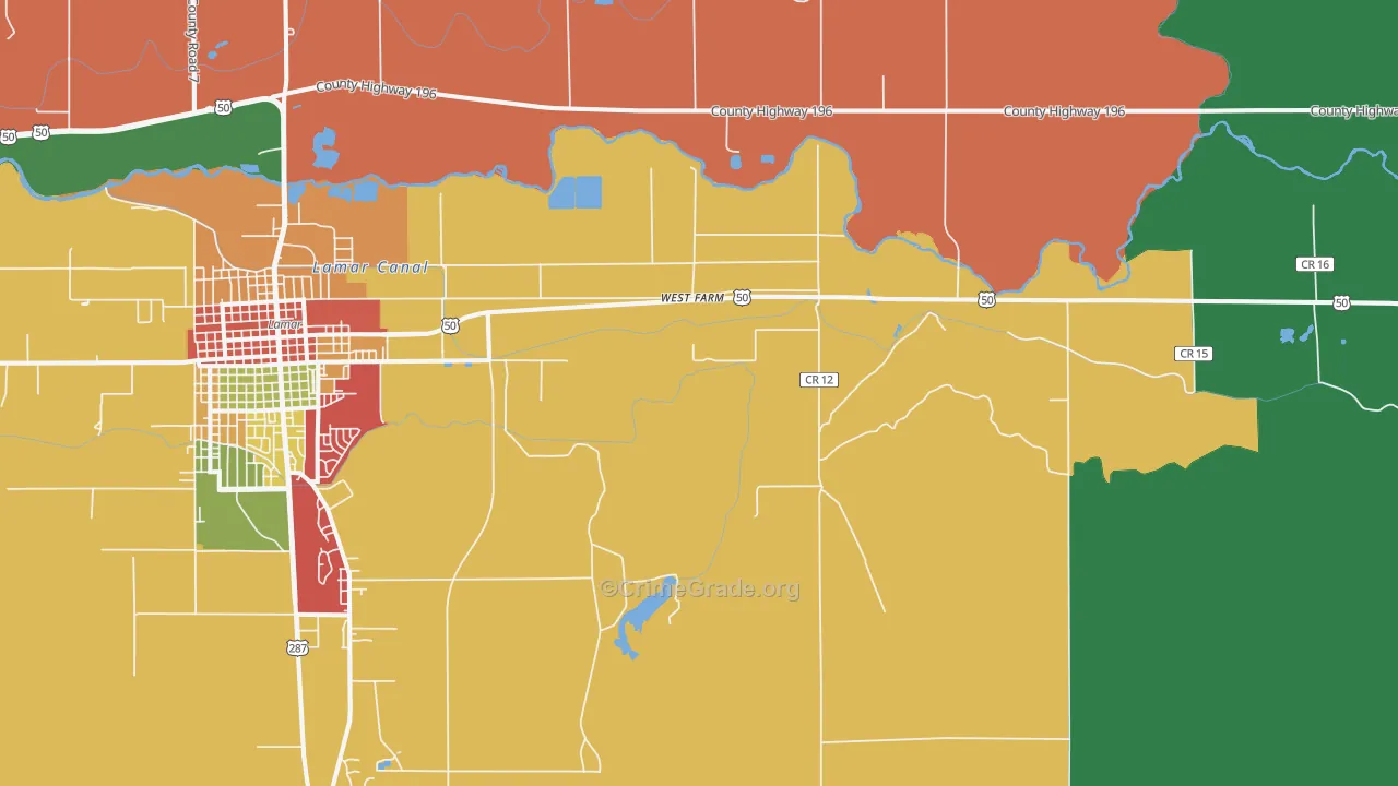 West Farm, CO Map of Theft Rates