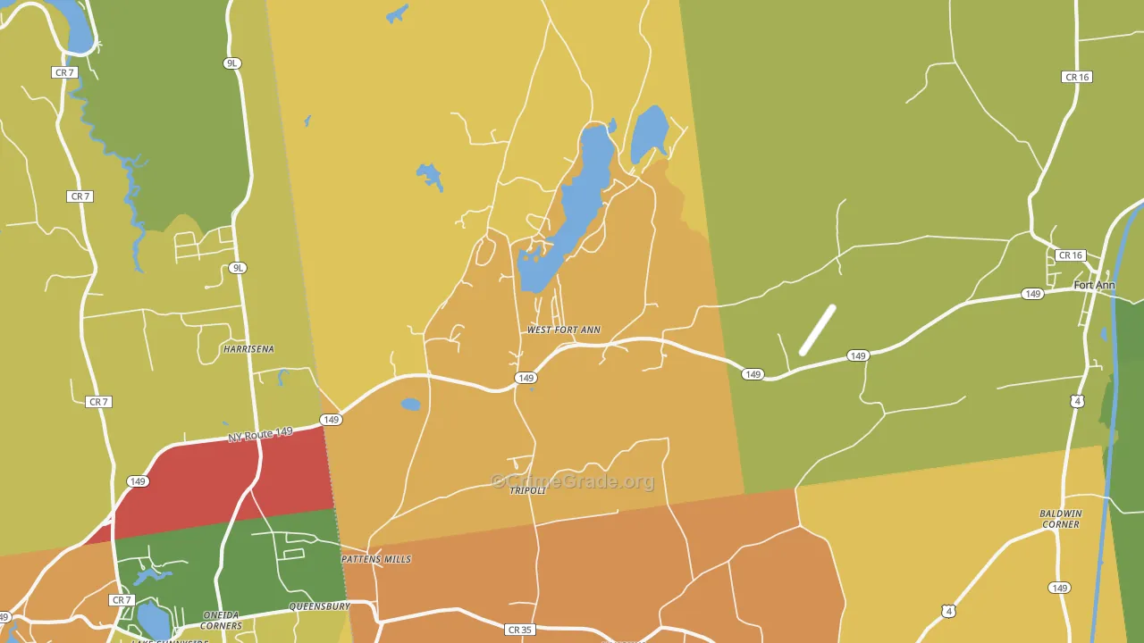 West Fort Ann, NY Map of Theft Rates