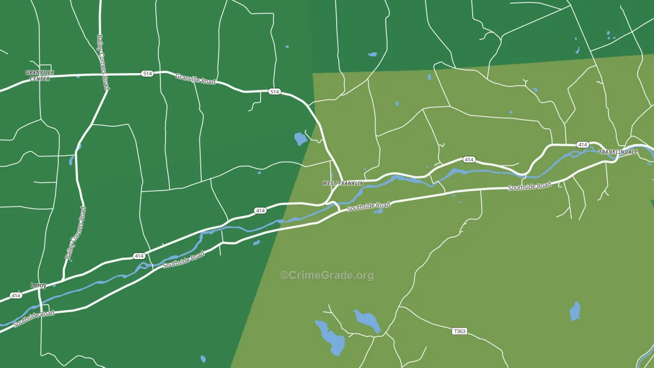 West Franklin, PA Map of Theft Rates