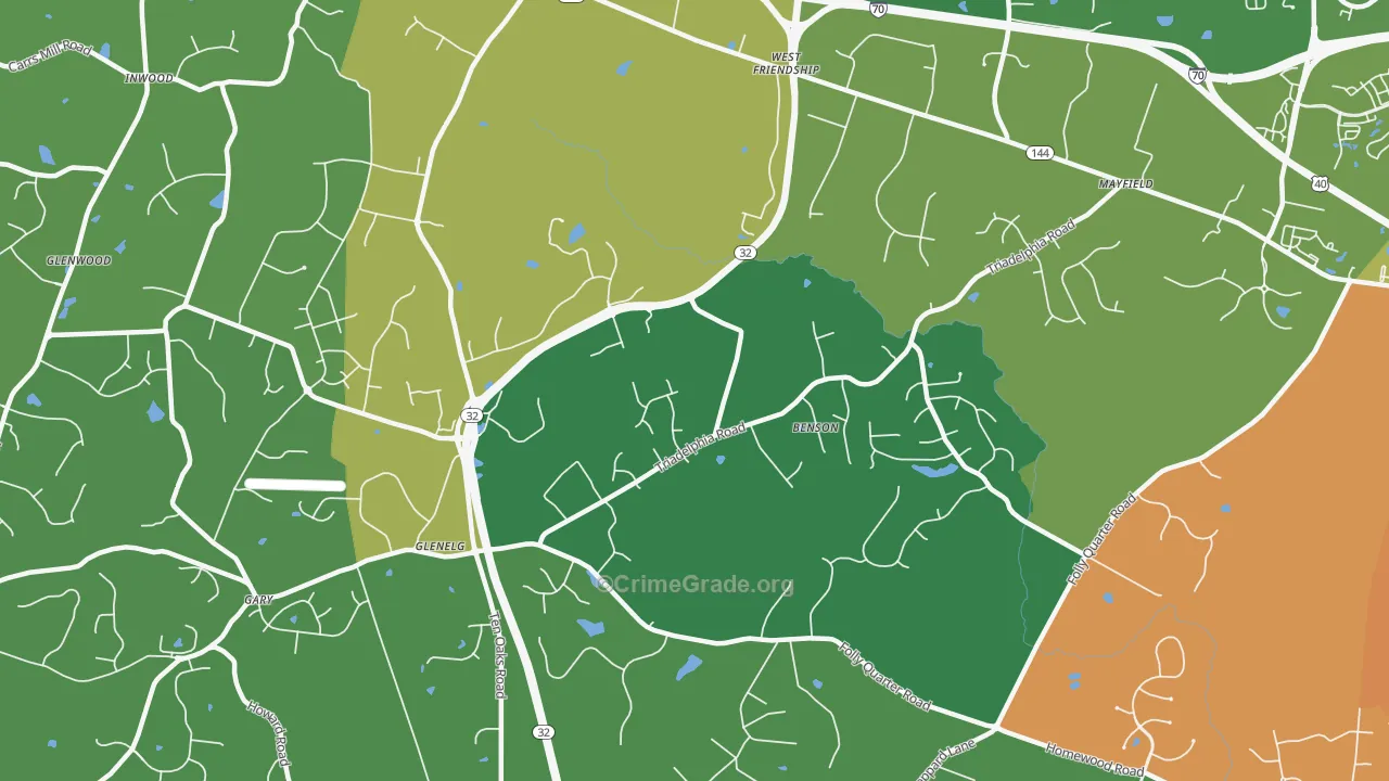 West Friendship, MD Map of Theft Rates