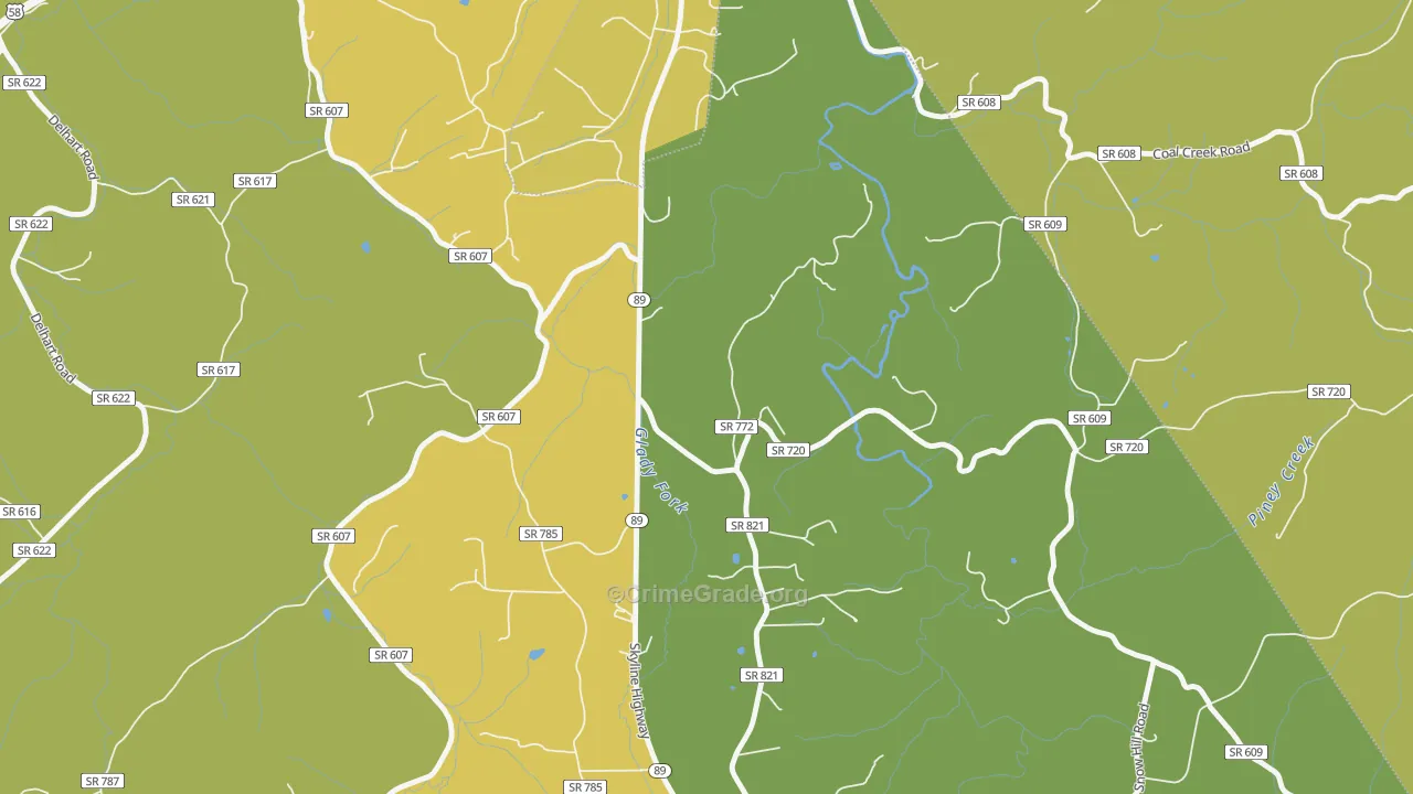 West Galax, VA Map of Theft Rates