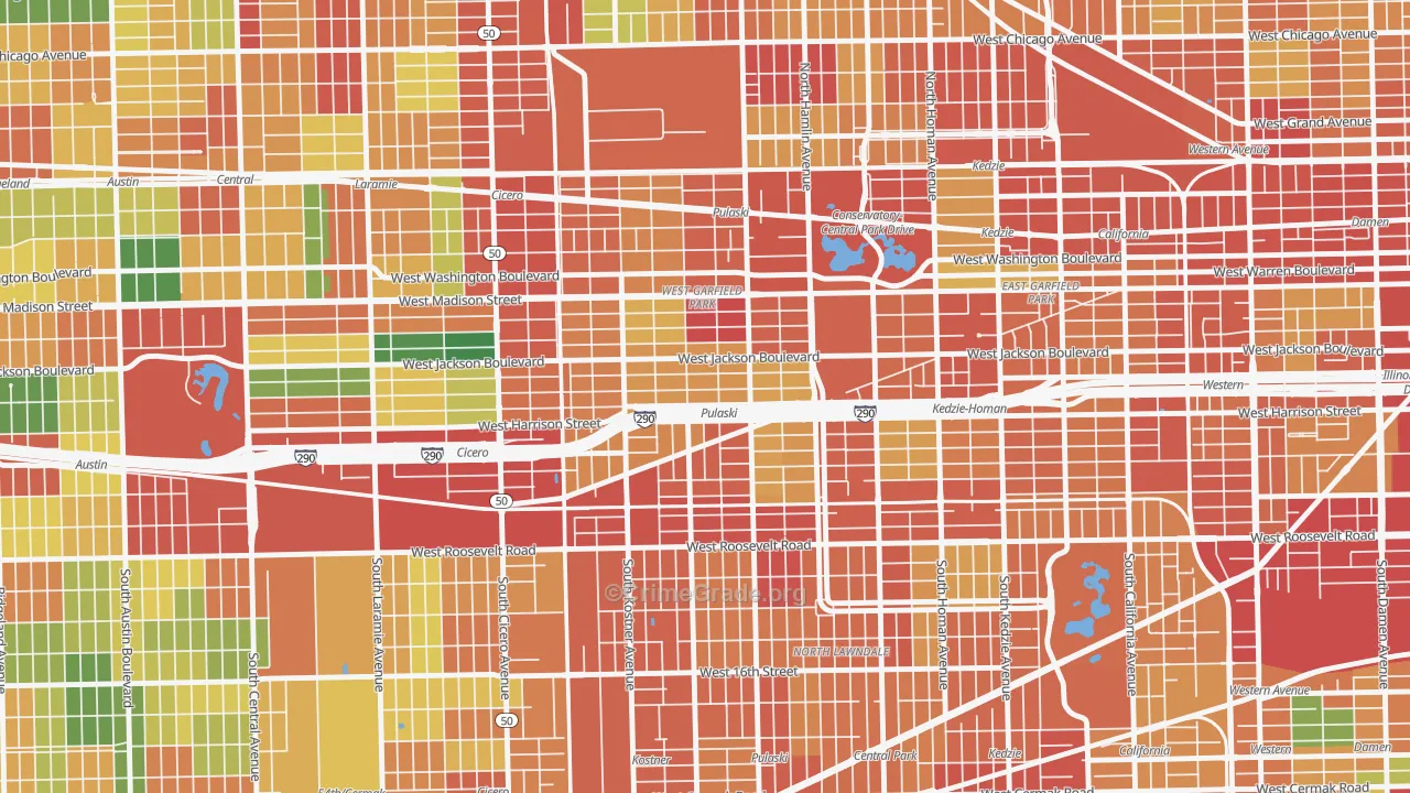 West Garfield Park, Chicago, IL Map of Theft Rates