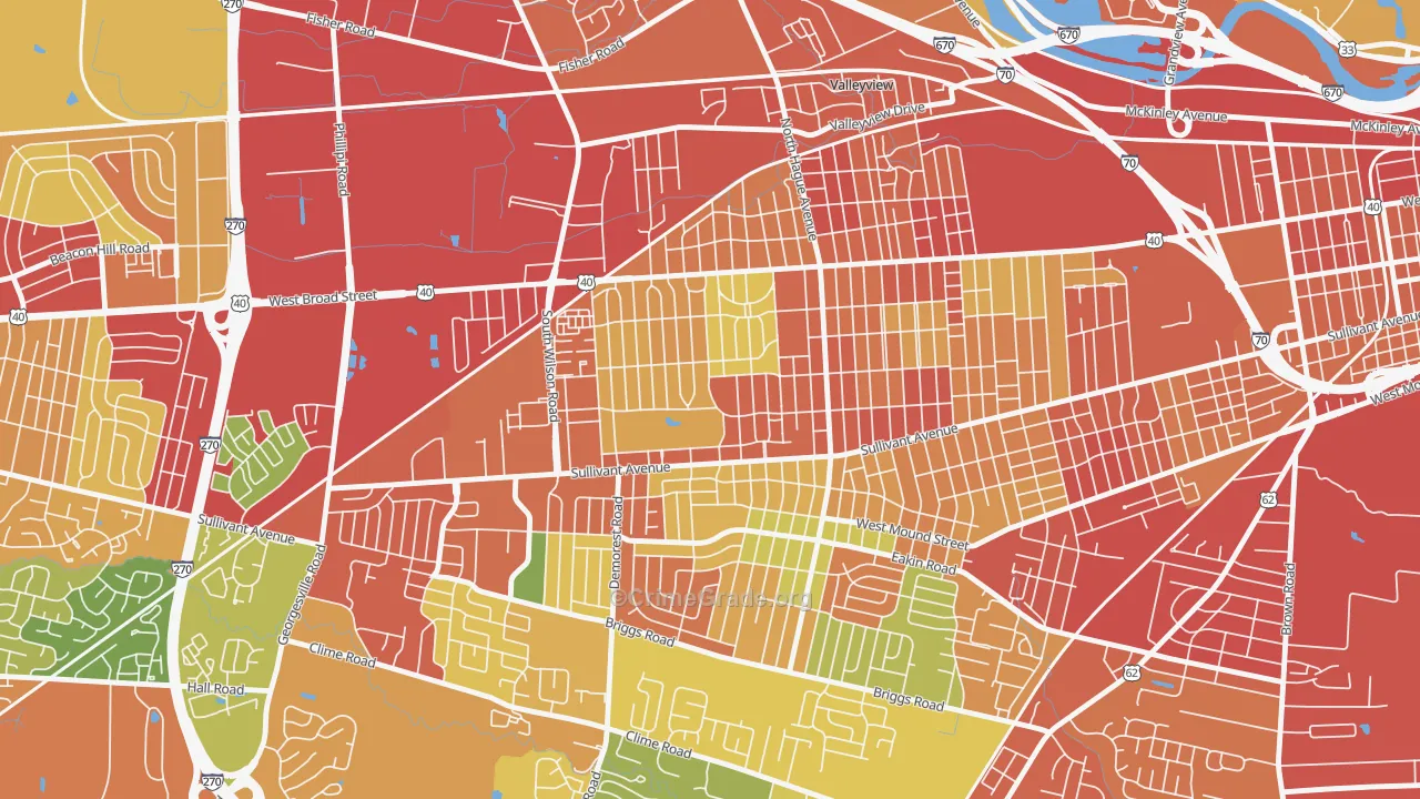 West Gate, Columbus, OH Map of Theft Rates