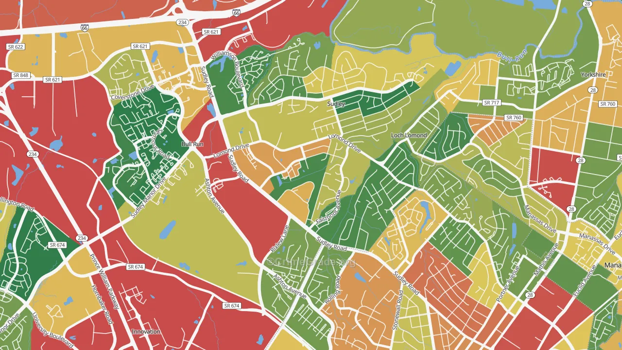 West Gate, Sudley, VA Map of Theft Rates