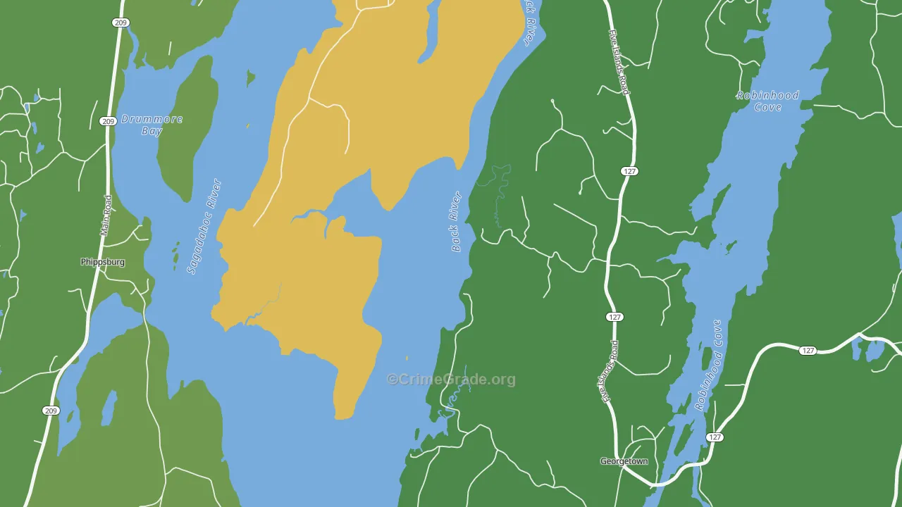 West Georgetown, ME Map of Theft Rates