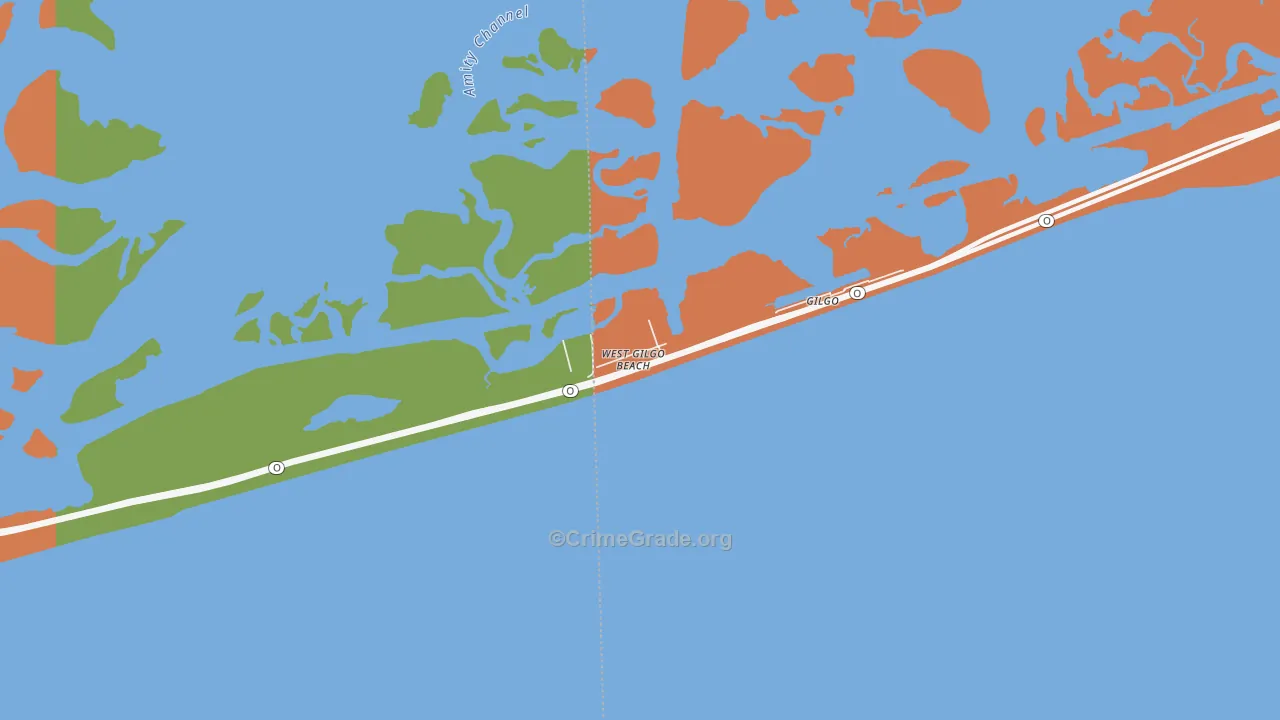 West Gilgo Beach, NY Map of Theft Rates