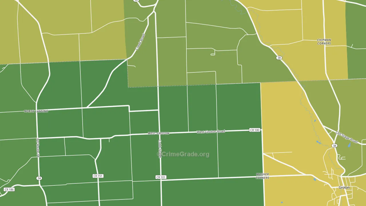 West Groton, NY Map of Theft Rates