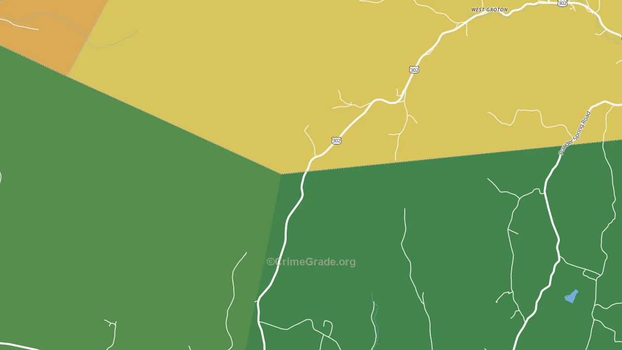 West Groton, VT Map of Theft Rates