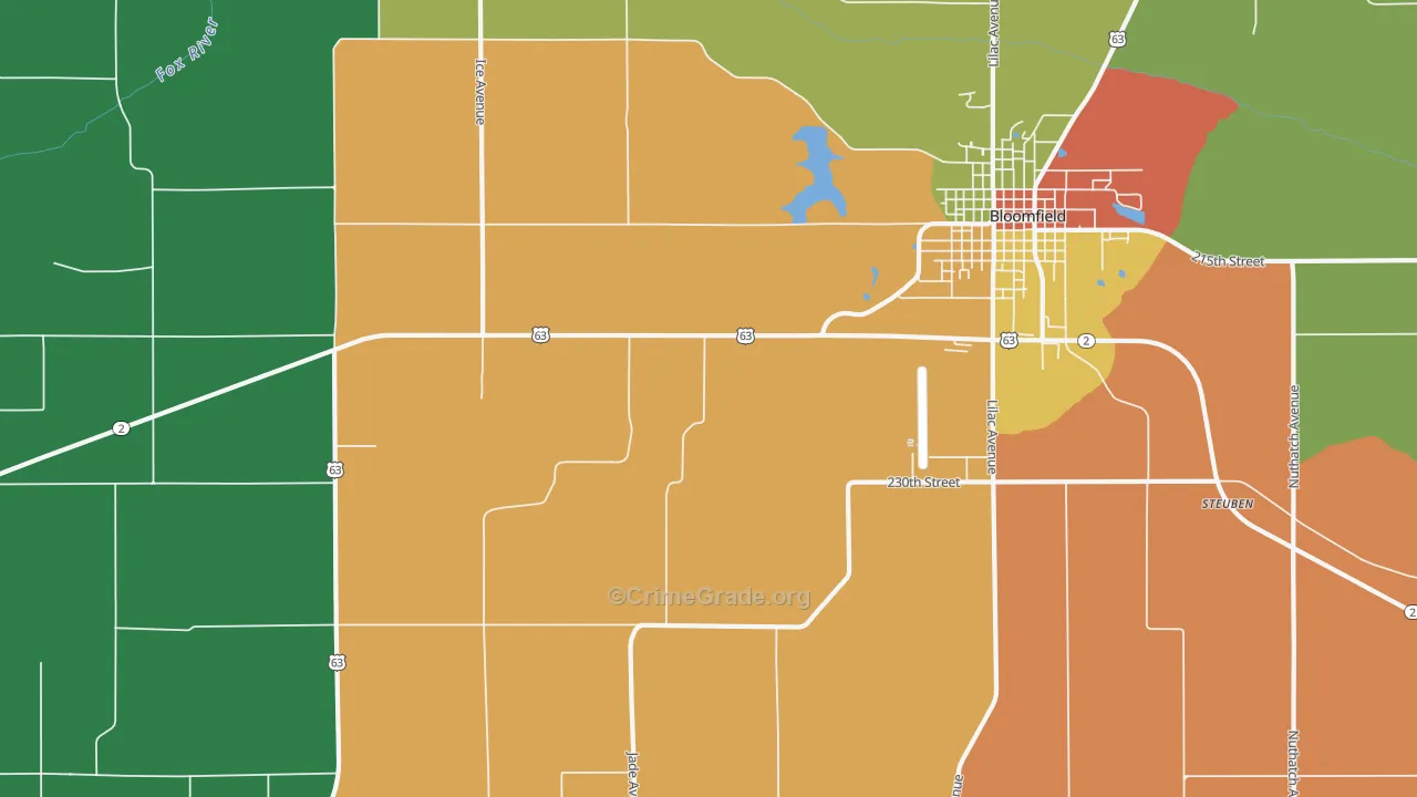 West Grove, IA Map of Theft Rates