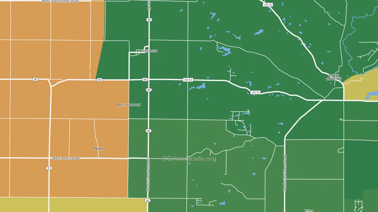 West Hallock, IL Map of Theft Rates