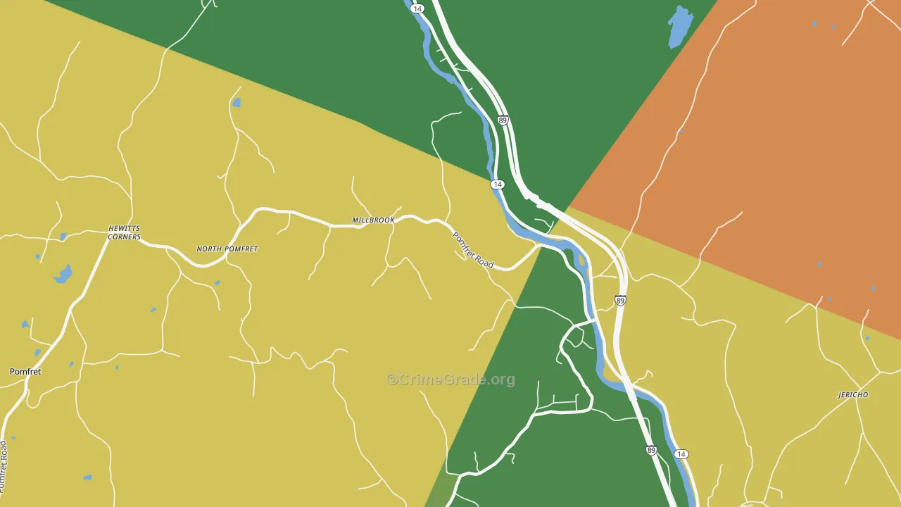 West Hartford, VT Map of Theft Rates