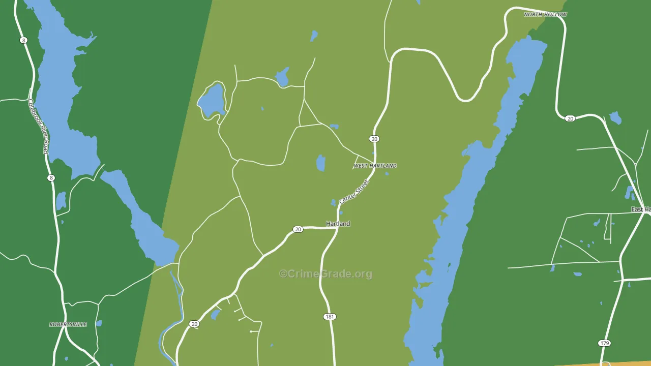 West Hartland, CT Map of Theft Rates