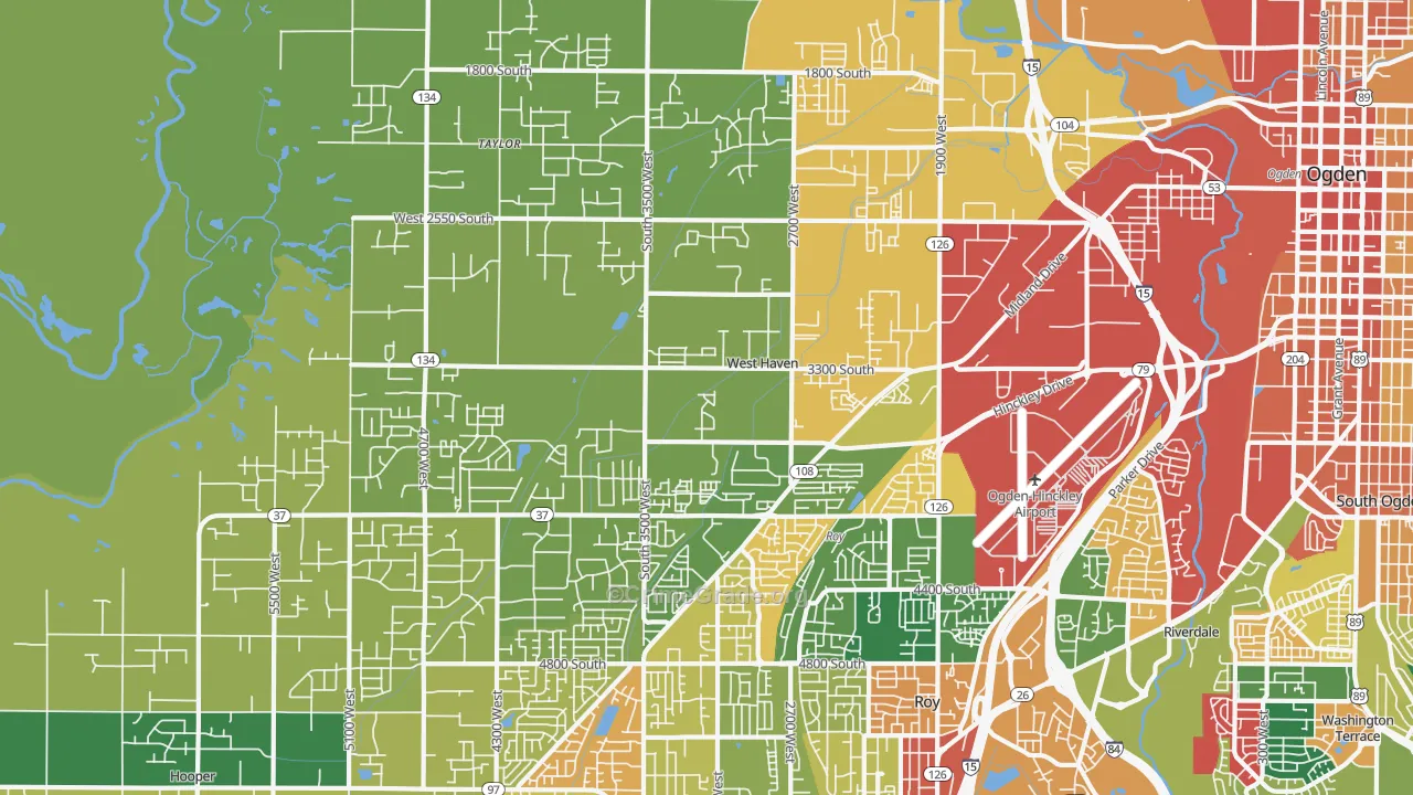 West Haven, UT Map of Theft Rates
