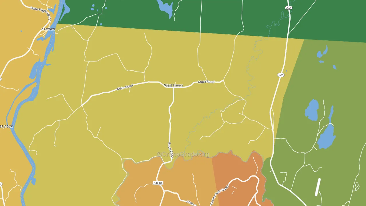 West Haven, VT Map of Theft Rates