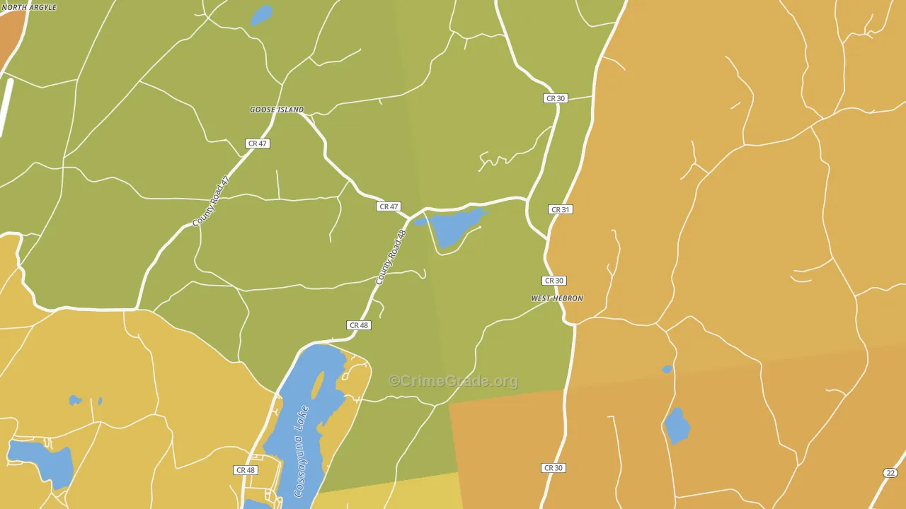 West Hebron, NY Map of Theft Rates