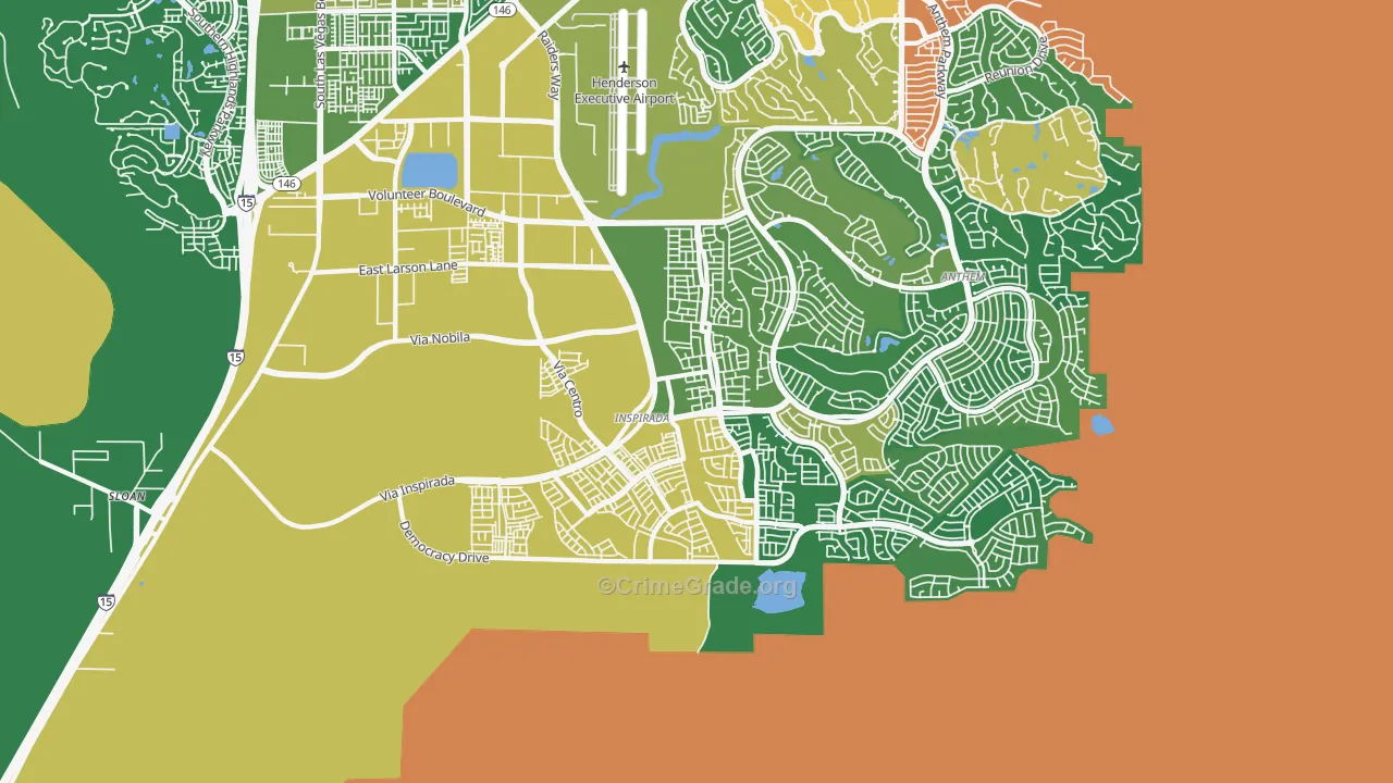 West Henderson, Henderson, NV Map of Theft Rates
