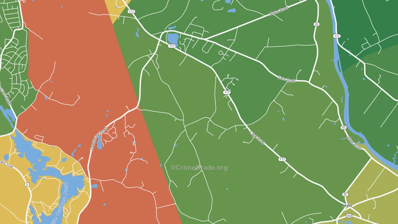 West Hollis, ME Map of Theft Rates