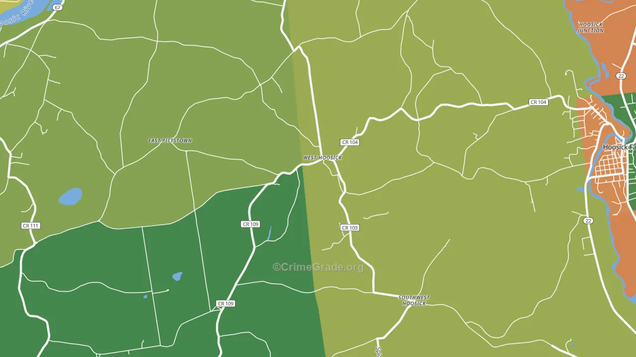 West Hoosick, NY Map of Theft Rates