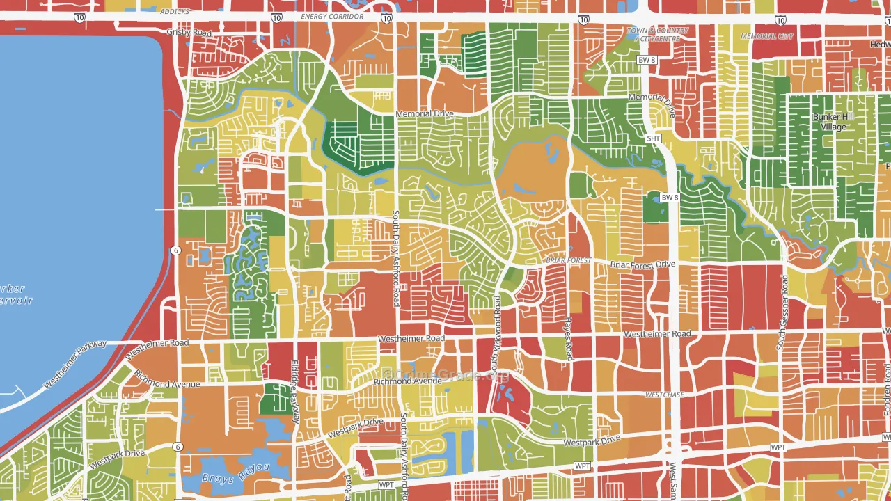 West Houston, Houston, TX Map of Theft Rates