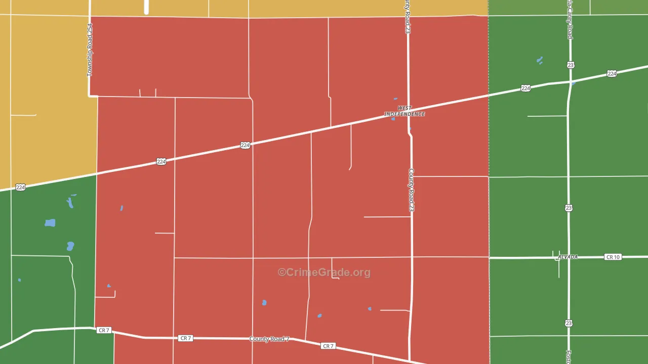 West Independence, OH Map of Theft Rates