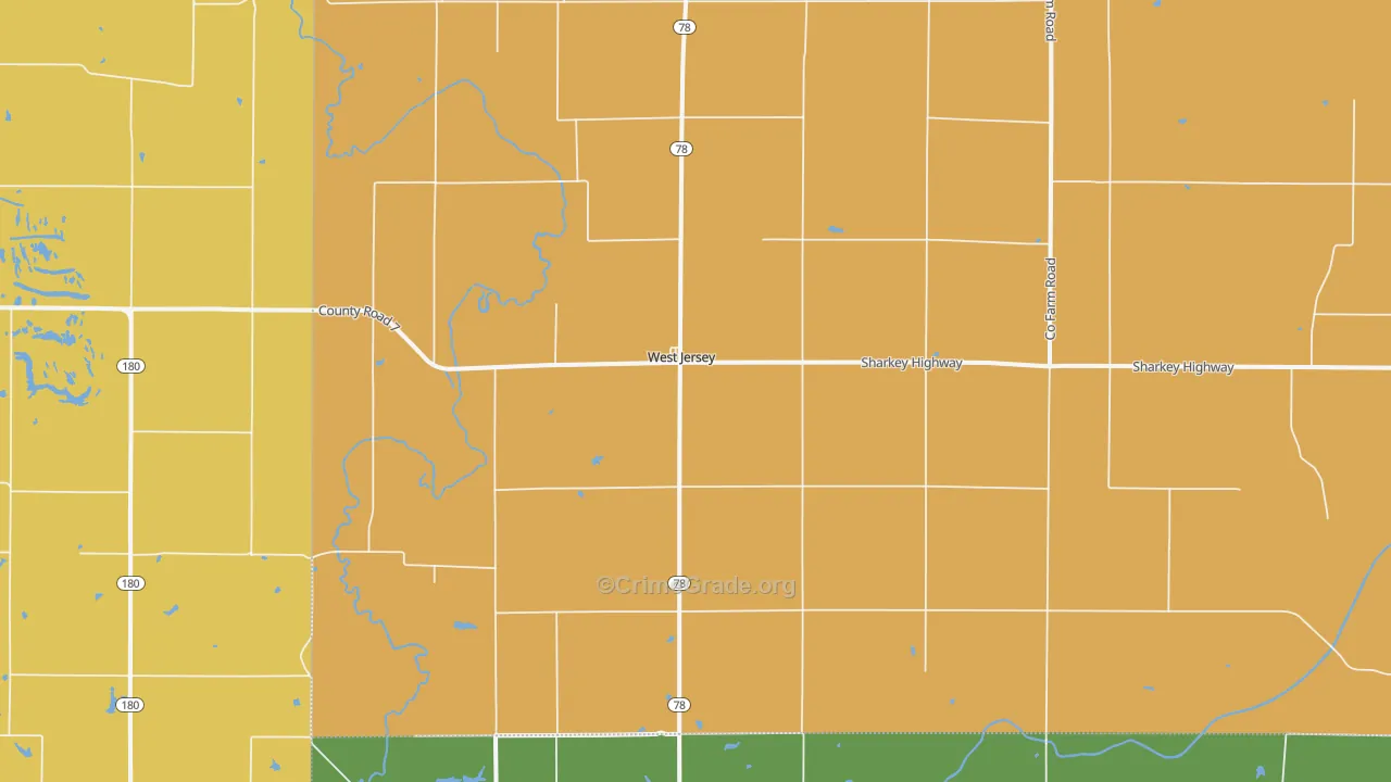 West Jersey, IL Map of Theft Rates