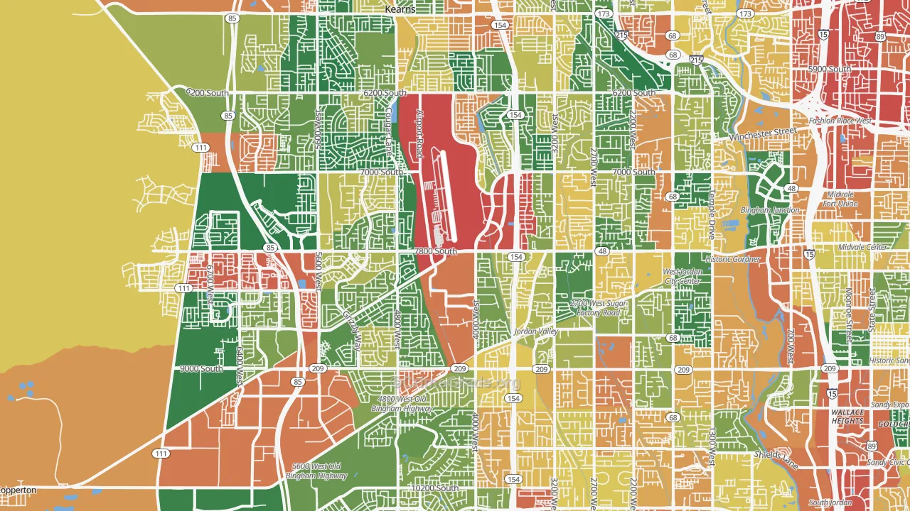 West Jordan, UT Map of Theft Rates