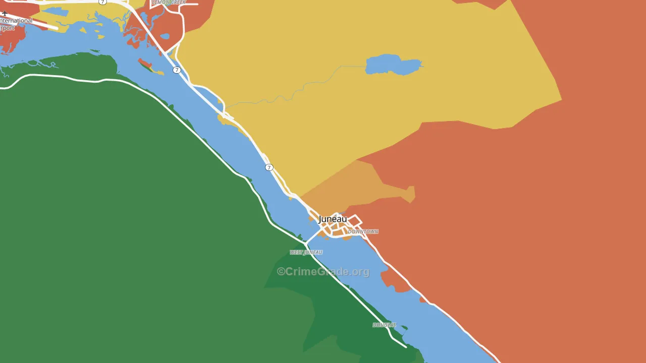 West Juneau, AK Map of Theft Rates