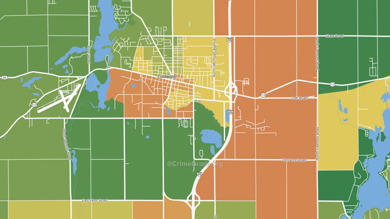 West Kinderhook, MI Map of Theft Rates