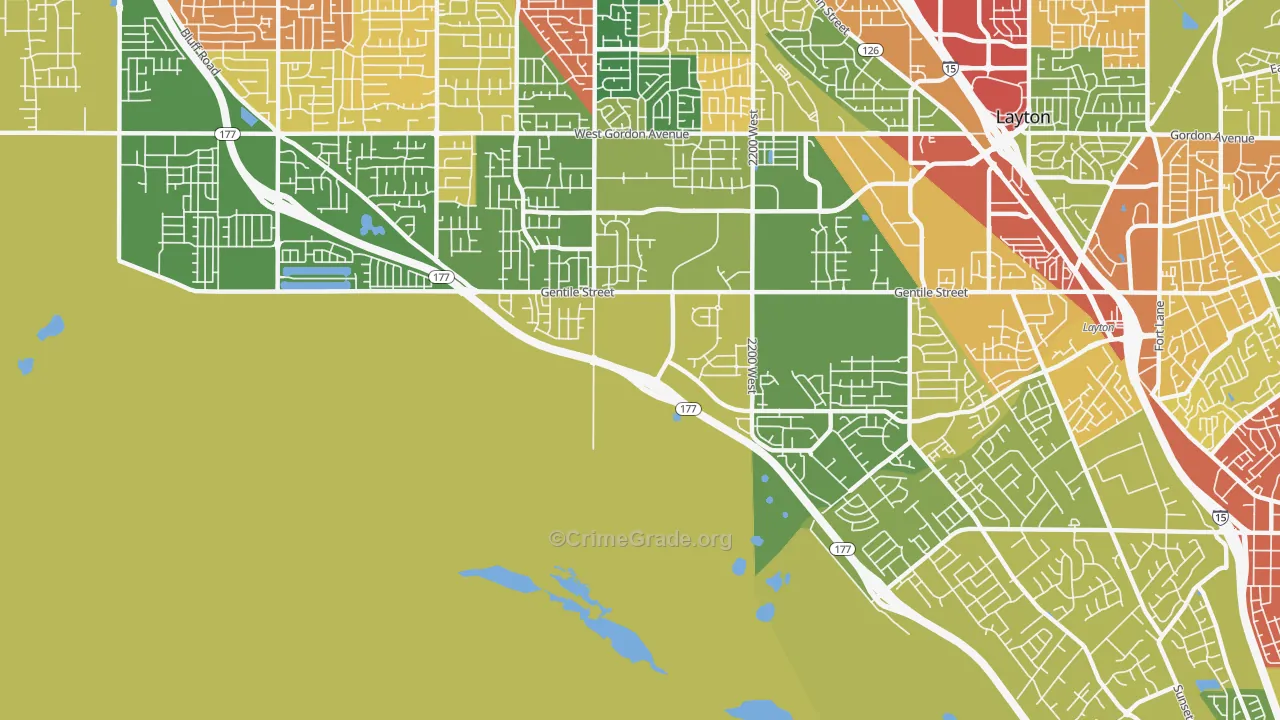 West Layton, UT Map of Theft Rates